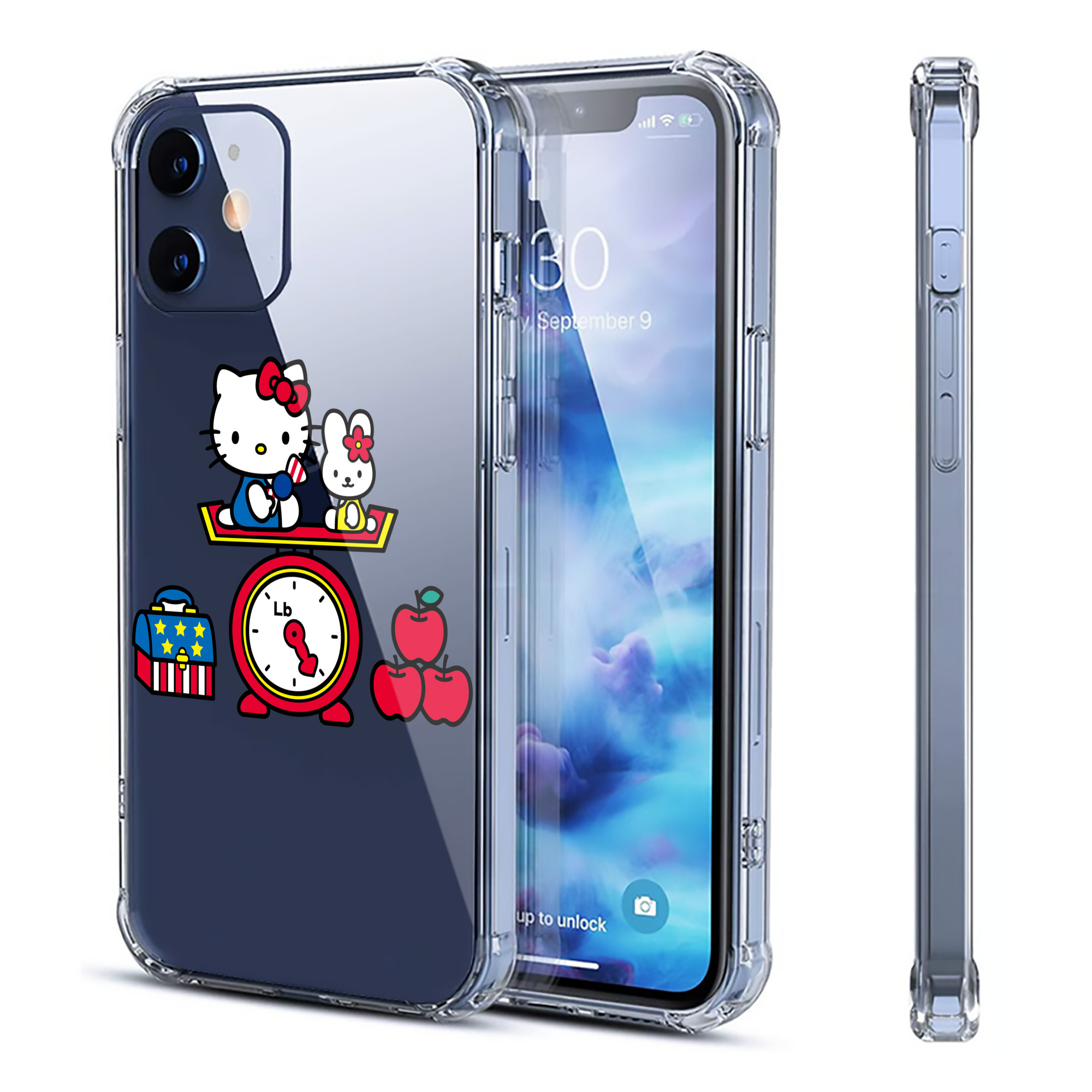 （画像用） Hello Kitty ハローキティ 【iPhone 12シリーズ対応】透明スマホケース（クリアソフトケース）